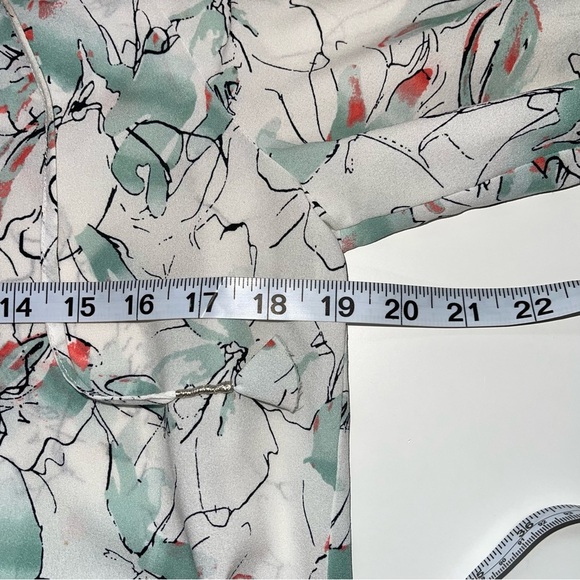 Sanctuary White & Mint Green Floral Print Split Neck Blouse Small Women’s - Picture 7 of 11